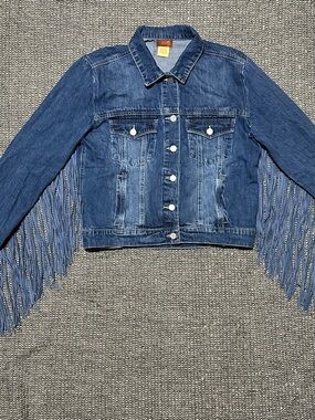 Scully Blue Denim Fringe Jacket
